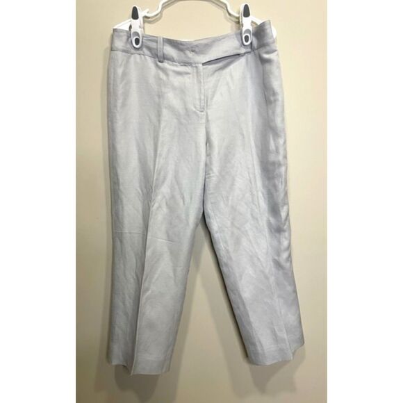 Ann Taylor Linen Silk Blend Ankle Trouser Gray Women's Size 10 - Picture 1 of 10